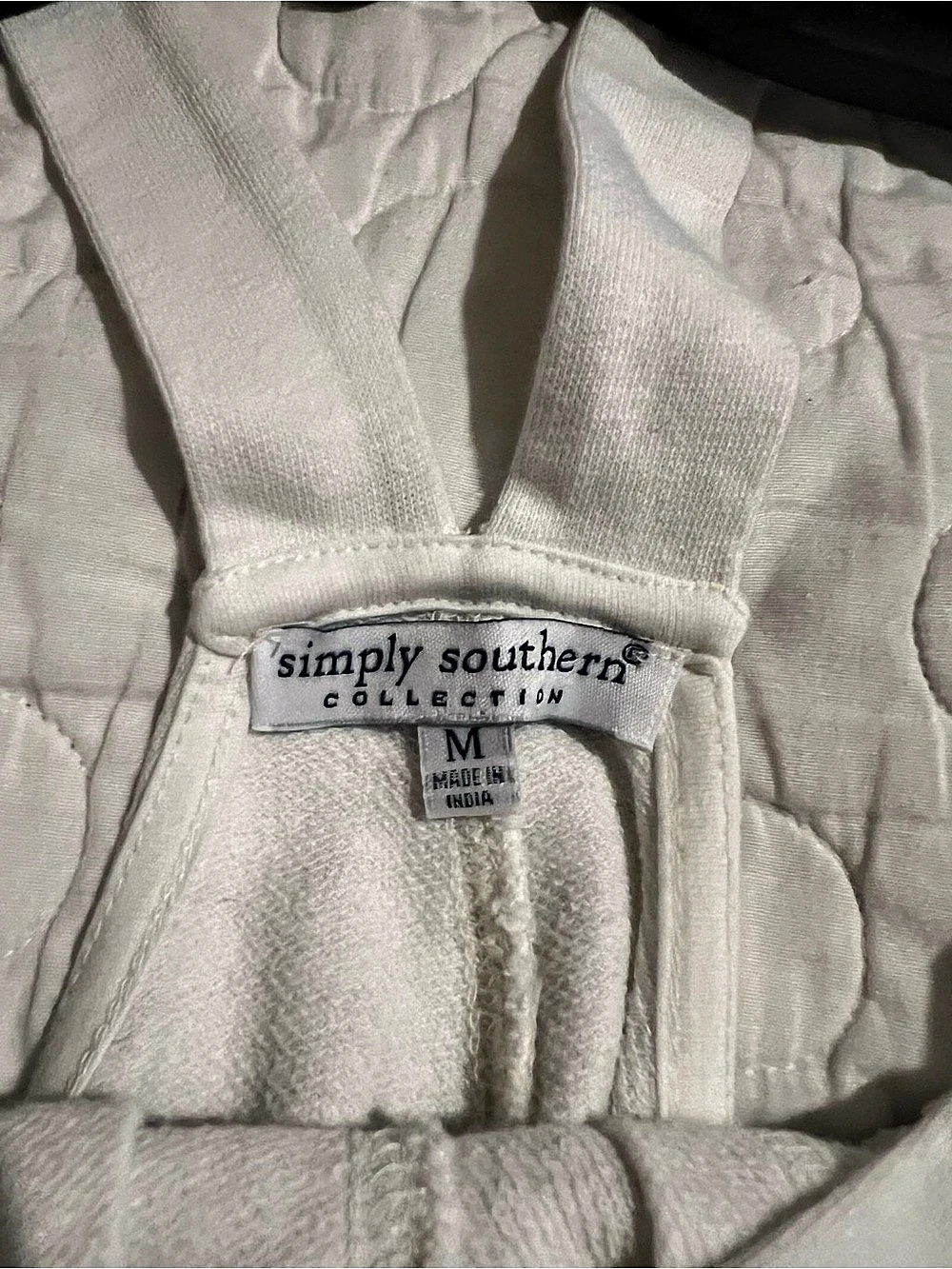 Simply Southern Washed Romper Cotton Cream Medium - Picture 3 of 7